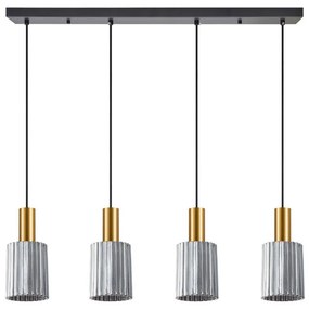 Φωτιστικό Οροφής - Ράγα Adept Tube 77-8580 85x300cm 4xE27 60W Gold-Smoke Homelighting Metal, Glass