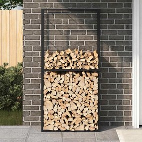 vidaXL Ράφι για καυσόξυλα Μαύρο 100x30x209 cm Χάλυβας