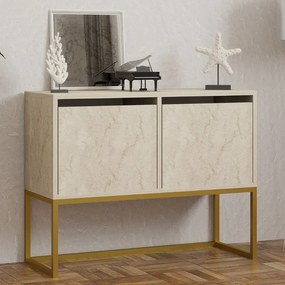 Κονσόλα - Μπουφές Zermat Megapap χρώμα μπεζ travertine - χρυσό 90x34x70εκ.-GP052-0127,1