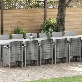 vidaXL Σέτ φαγητού για κήπο 17 pcs Ανοιχτό γκρι Rattan Polt
