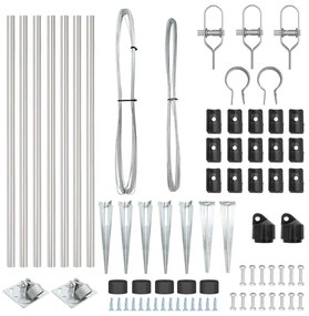 vidaXL Στύλος Περιφράξεων 7 pcs Ασημί Ατσάλι