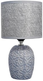 POWERTECH επιτραπέζιο φωτιστικό HLL-0138, E27, κεραμική βάση, γκρι