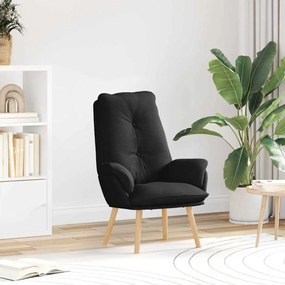 vidaXL Ξαπλωτή πολυθρόνα Μαύρο Ύφασμα