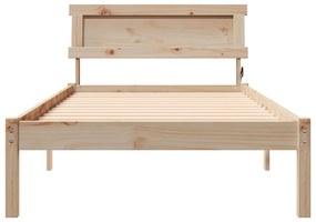 vidaXL Σκελετός Κρεβατιού Καφέ 90 x 190 cm Συμπαγές ξύλο πεύκου