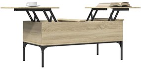 vidaXL Τραπεζάκι Σαλονιού Sonoma Δρυς 100x50x45εκ Επεξ. Ξύλο + Μέταλλο