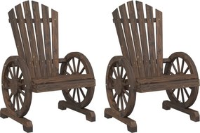 vidaXL Καρέκλες Κήπου Adirondack 2 τεμ. από Μασίφ Ξύλο Ελάτης