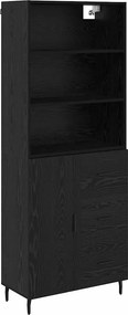 vidaXL Highboard 2 pcs Μαύρη Οξυά 69,5 x 34 x 180 εκ.