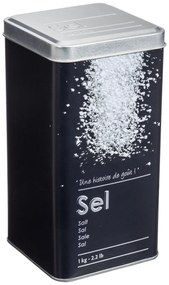 Δοχείο Για Αλάτι 1kg (Φ8.6x17) F-V Embossed Black 136312