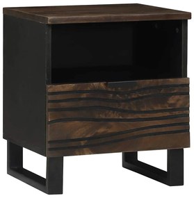 vidaXL Κομοδίνο 2 pcs Καρυδιά 40 x 33 x 46 εκ. Μασίφ ξύλο μάνγκο