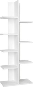 Βιβλιοθήκη Tree Megapap χρώμα λευκό 45x21,4x121,8εκ.