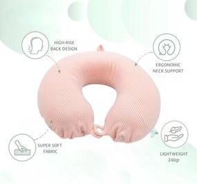 Μαξιλαράκι Ταξιδίου Memory Foam Σχήμα Πέταλο - Ροζ