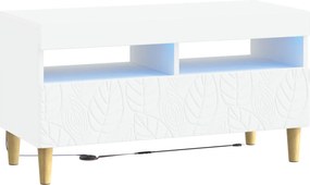vidaXL Ντουλάπα LED Τηλεόρασης Λευκό Επεξεργασμένο Ξύλο