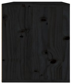 Ντουλάπι Τοίχου Μαύρο 45 x 30 x 35 εκ. από Μασίφ Ξύλο Πεύκου - Μαύρο