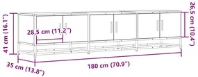 Έπιπλο Τηλεόρασης Καφέ Δρυς 180x35x41 εκ. Επεξεργασμένο Ξύλο - Καφέ