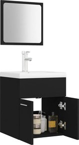 vidaXL Σετ Επίπλων Μπάνιου Μαύρο από Μοριοσανίδα