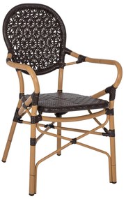 Καρέκλα - Πολυθρόνα C5926.01 Αλουμινίου Bamboo Look Καφέ και Καφέ Rattan 56x62x95Yεκ. 56x62x95 εκ.