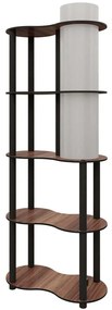 Φωτιστικό Δαπέδου Με Ραφάκια 666PTR1122 48x24x140cm 1xE27 40W Walnut Opviq
