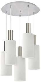 SE21-NM-4-5NM-GL3 ADEPT TUBE Nickel Matt Pendant White Glass+