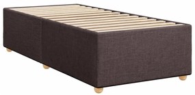 Κρεβάτι Boxspring με Στρώμα Σκούρο Καφέ 90x190 εκ. Υφασμάτινο - Καφέ