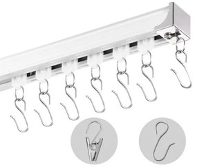 VEVOR Ceiling Curtain Track Set 11.8 FT/3.6 Meter Room Divider with Hooks White