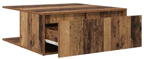 vidaXL Τραπεζάκι σαλονιού with Drawer Παλιό ξύλο 80 x 80 x 31 cm
