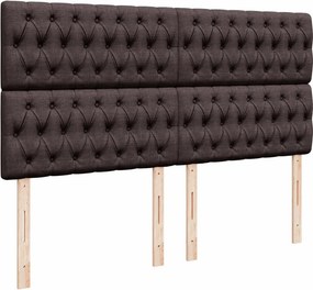 vidaXL Κρεβάτι Boxspring με Στρώμα Σκούρο Καφέ 200x200 εκ. Υφασμάτινο