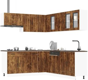 vidaXL Σετ Ντουλάπια Κουζίνας 11 τεμ. Lucca Καπνιστή Δρυς Επεξ. Ξύλο