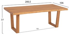 ΤΡΑΠΕΖΙ ΤΡΑΠΕΖΑΡΙΑΣ LEOPOLD HM9933.01 ΜΑΣΙΦ ΞΥΛΟ ΤΕΑΚ-ΧΡΩΜΑ ΦΥΣΙΚΟ 200.5x107x76Yεκ