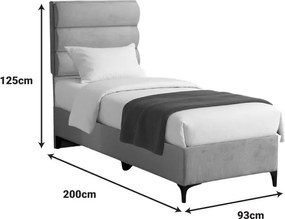 Κρεβάτι Limit pakoworld ύφασμα σε γκρι απόχρωση 90x200εκ