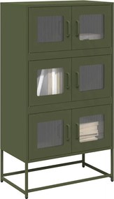 vidaXL Highboard Ελαιοπράσινο 68x39x123 cm Ατσάλι