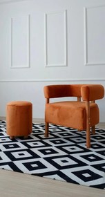 Stewehome Πολυθρόνα με πόδια από ξύλο πεύκου ρετρό 60x60x65 cm