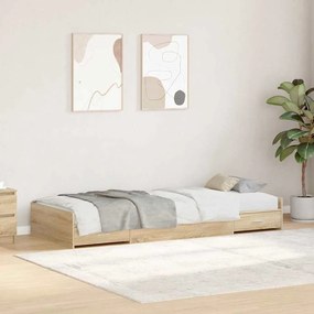 vidaXL Σκελετός Κρεβατιού Δρύς Sonoma 100 x 200 cm Επεξεργασμένο Ξύλο