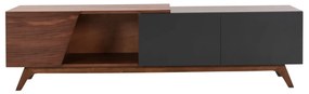 ΕΠΙΠΛΟ ΤΗΛΕΟΡΑΣΗΣ HUDSON  MDF ΚΑΠΛΑΜΑΣ ΚΑΡΥΔΙΑΣ ΚΑΡΥΔΙ&amp;ΣΚΟΥΡΟ ΓΚΡΙ 180x40x50Υ