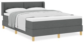 vidaXL Κρεβάτι με Μάτρες Σκούρο Γκρι 160x200 εκ. Υφασμάτινο