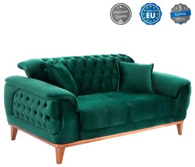 2-seater sofa-bed, cypress green velvet, 180x95x80