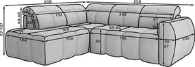 Γωνιακός καναπές Chicago-Beige-Αριστερή - 258.00Χ208.00Χ107.00cm