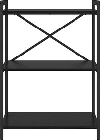 vidaXL Ράφι Βιβλίων Μαύρη Οξυά 60 x 30 x 85 cm Επεξεργασμένο ξύλο