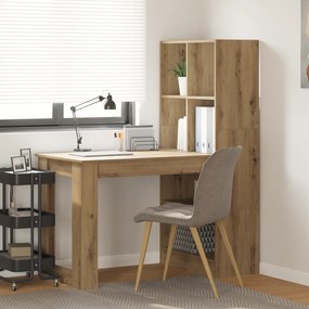 vidaXL Γραφείο με ράφι με αποθήκευση artisan δρυς 122 x 67 x 145 εκ.