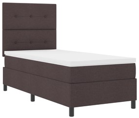 vidaXL Κρεβάτι με Σπαστό Στρώμα Σκούρο Καφέ 80x200 εκ. Ύφασμα