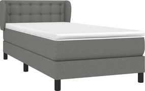 vidaXL Κρεβάτι Boxspring με Στρώμα Σκούρο Γκρι 80x200 εκ. Υφασμάτινο