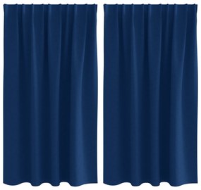 vidaXL Κουρτίνες 2 pcs Σκούρο Μπλε 140 x 140 cm Πολυεστέρας