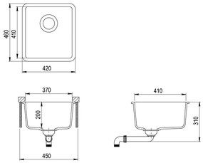 vidaXL Νεροχύτης με Μονή Γούρνα Γκρι Γρανιτένιος