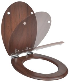 vidaXL Κάλυμμα Λεκάνης με Soft Close Λιτό Σχέδιο Καφέ από MDF
