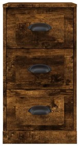 Συρταριέρα Καπνιστή Δρυς 36x35,5x67,5 εκ. Επεξεργασμένο Ξύλο - Καφέ