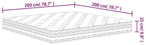 Στρώμα με Pocket Springs Μεσαία Σκληρότητα 200 x 200 εκ. - Λευκό