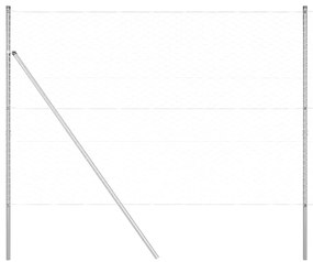 vidaXL Στύλος Περιφράξεων Ασημί 50 x 1,5 μ (δίχτυ 50 χιλ) Ατσάλι