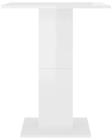 vidaXL Τραπέζι Bistro Γυαλιστερό Λευκό 60 x 60 x 75 εκ. Επεξ. Ξύλο