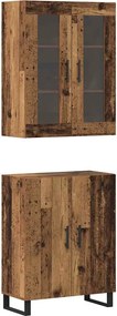 vidaXL Highboard 2 pcs Παλαιό ξύλο Επεξεργασμένο ξύλο