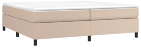 vidaXL Κρεβάτι Boxspring με Στρώμα Καπουτσίνο 200x200εκ.από Συνθ.Δέρμα