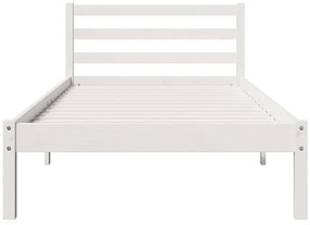 vidaXL Κρεβάτι με κεφαλάρι Λευκό 220 x 90 εκ Μασίφ ξύλο πεύκου